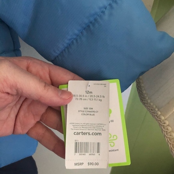 Carters jacket and snow bibs winter snow set size 12 months - Picture 2 of 6